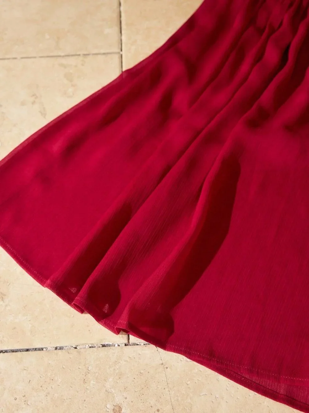 Burgundy Elegant Women's V Neck Knit Patchwork Maxi Sweater Dress
